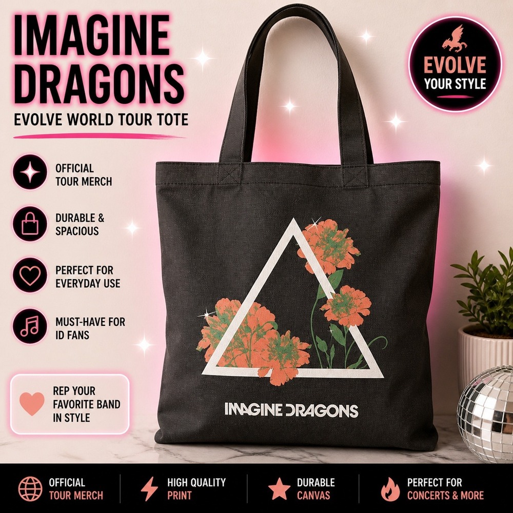Imagine Dragons 2018 Evolve Tour Tote‎ Bag Graphic Merch